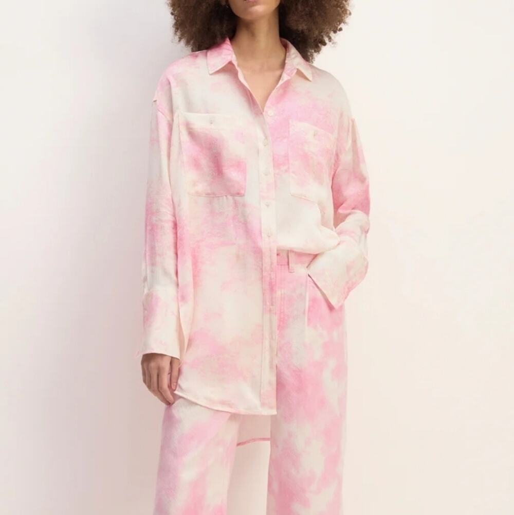 Everlane X Marques Almeida Satin Tie Dye Shirt XS